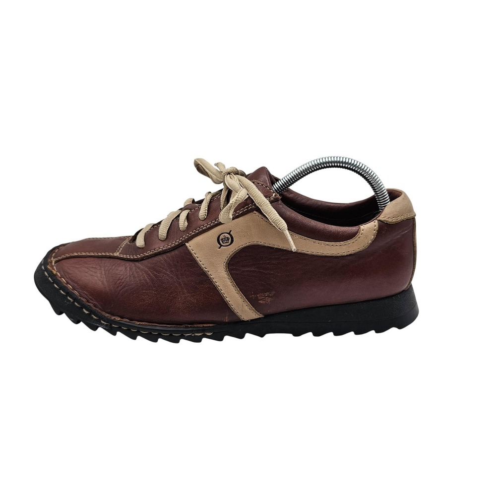 Born Shoes Mens Size 10.5‎ Brown Leather Lace Up Casual Comfort Sneakers B7455